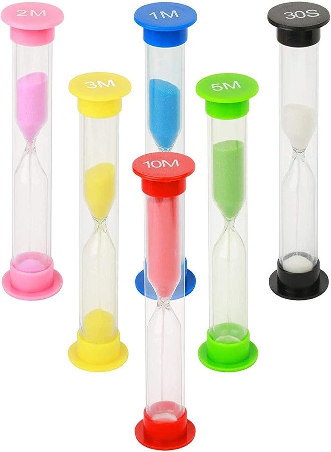 MATSON Sand Timer for Kid,Plastic Hourglass, Sand Glass Toy Sand Clock 30sec / 1min / 2mins / 3mins / 5mins / 10mins for Kitchen, Office, School and Brushing Teeth (6 PCS) - Image 1